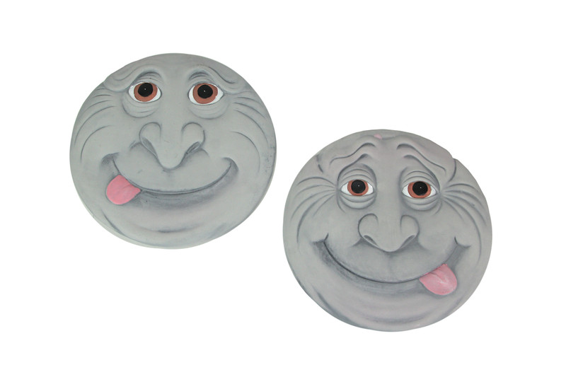 Set of 2 Silly Garden Gnome Cement Stepping Stones 10.25 Inch Diameter Main image