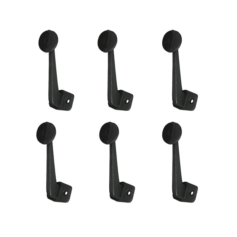 Set of 6 Cast Iron Typewriter Button Coat Hooks Wall Mounted Towel Hanging Rack Main image