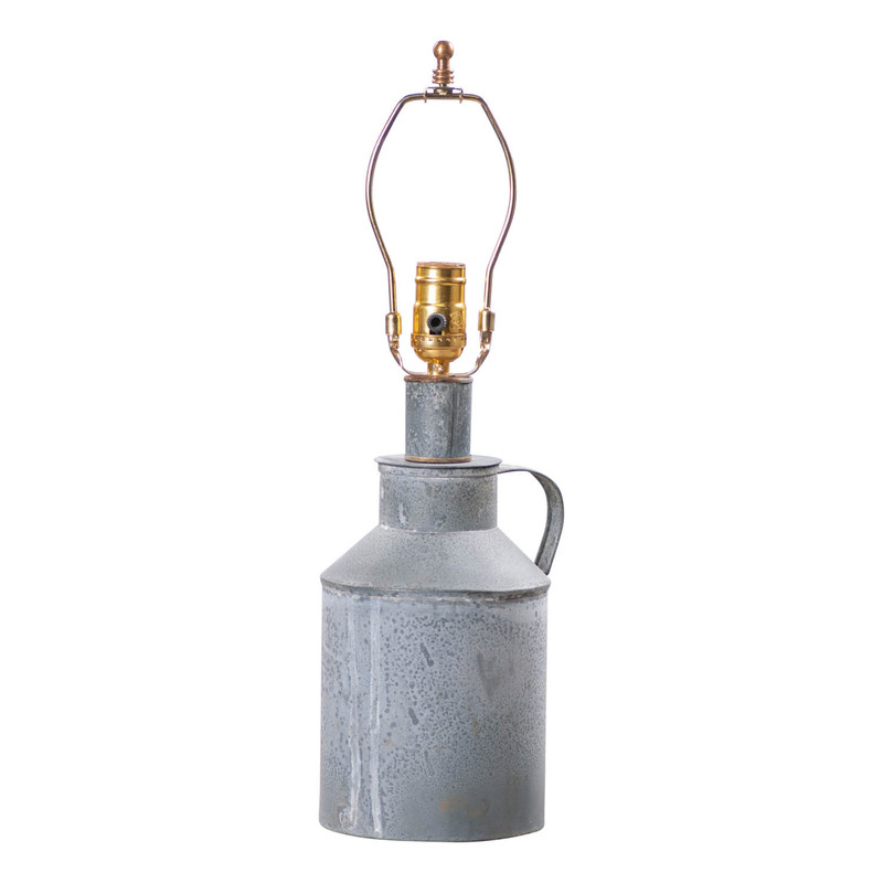 Irvins Country Tinware Jug Lamp Lamp Base in Weathered Zinc Main image