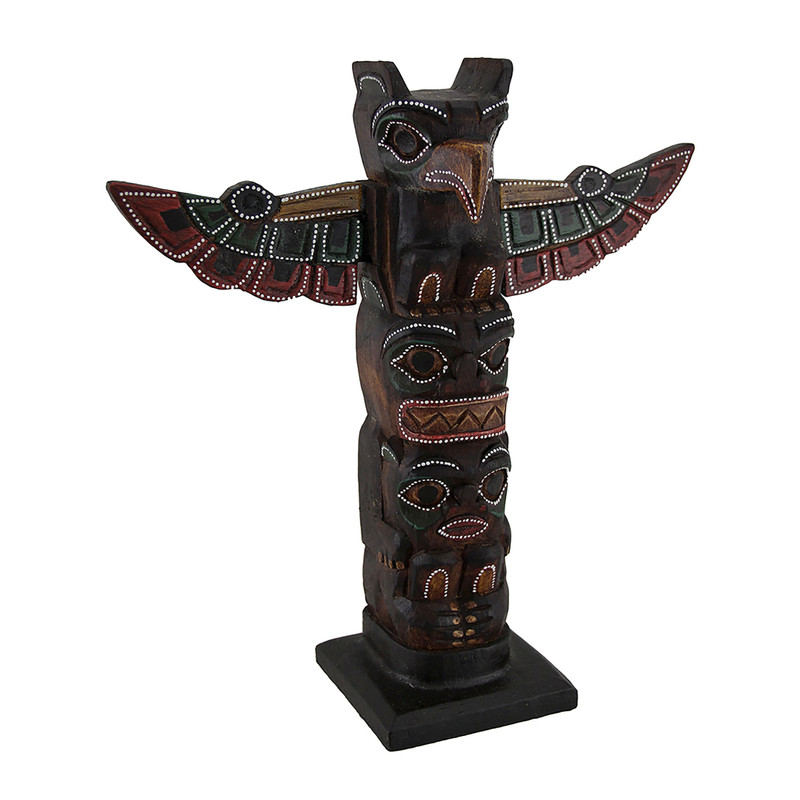 Wooden Painted Eagle Totem 12 Inch Main image