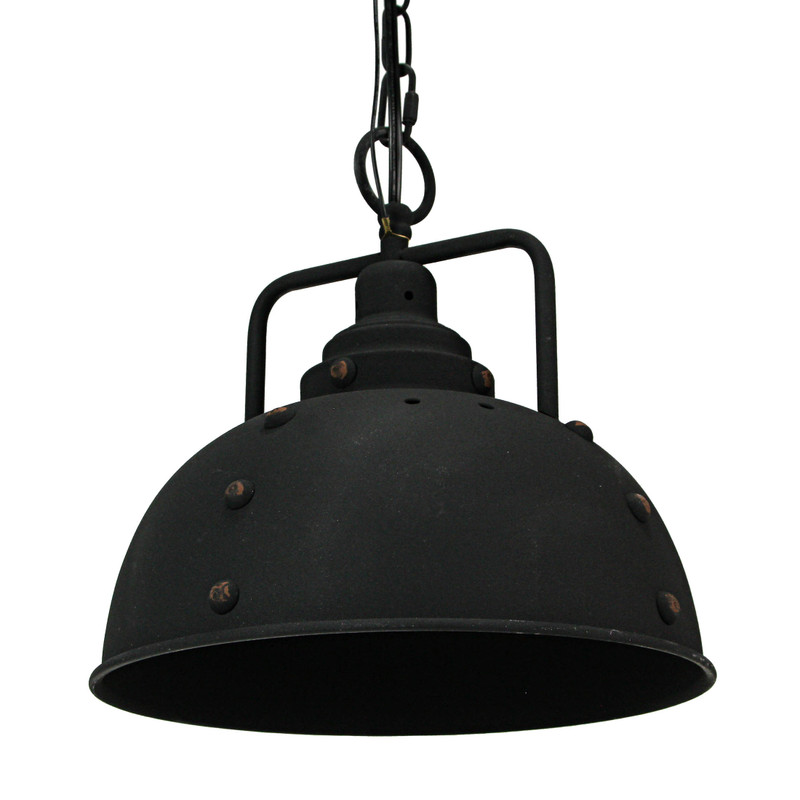 Rustic Industrial 11 inch Black Metal Dome Pendant Light Ceiling Fixture Main image