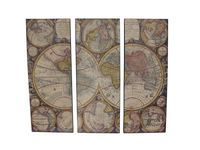 3 Piece Old World Map Canvas Prints Main image