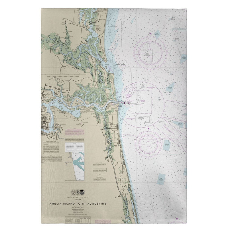 Betsy Drake Jacksonville, FL Nautical Map Guest Towel Main image