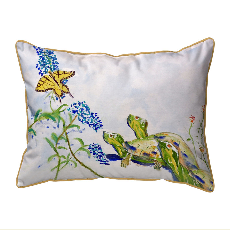 Betsy Drake Turtles and Butterfly Extra Large 20 X 24 Indoor / Outdoor Pillow Main image