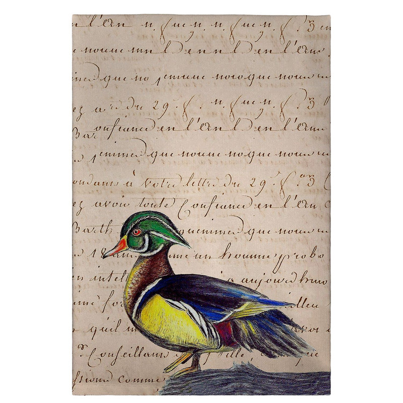 Betsy Drake M Wood Duck Script Guest Towel Main image