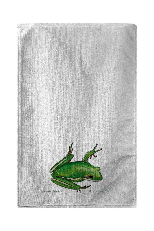 Betsy Drake Green Treefrog Kitchen Towel Main image