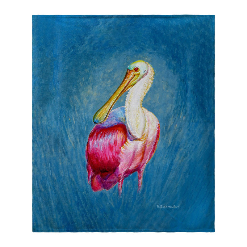 Betsy Drake Spoonbill Portrait Throw Main image