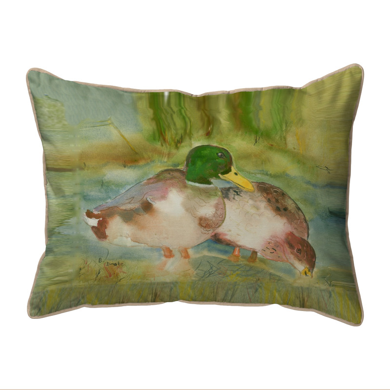 Betsy Drake Mallards Right Extra Large Zippered Indoor/Outdoor Pillow 20x24 Main image