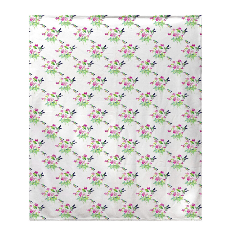 Betsy Drake Ruby Throat Hummingbird Tiled Throw Main image