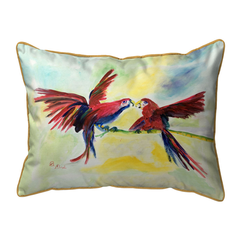 Betsy Drake Parrot Gossip Extra Large Zippered Pillow 20x24 Main image