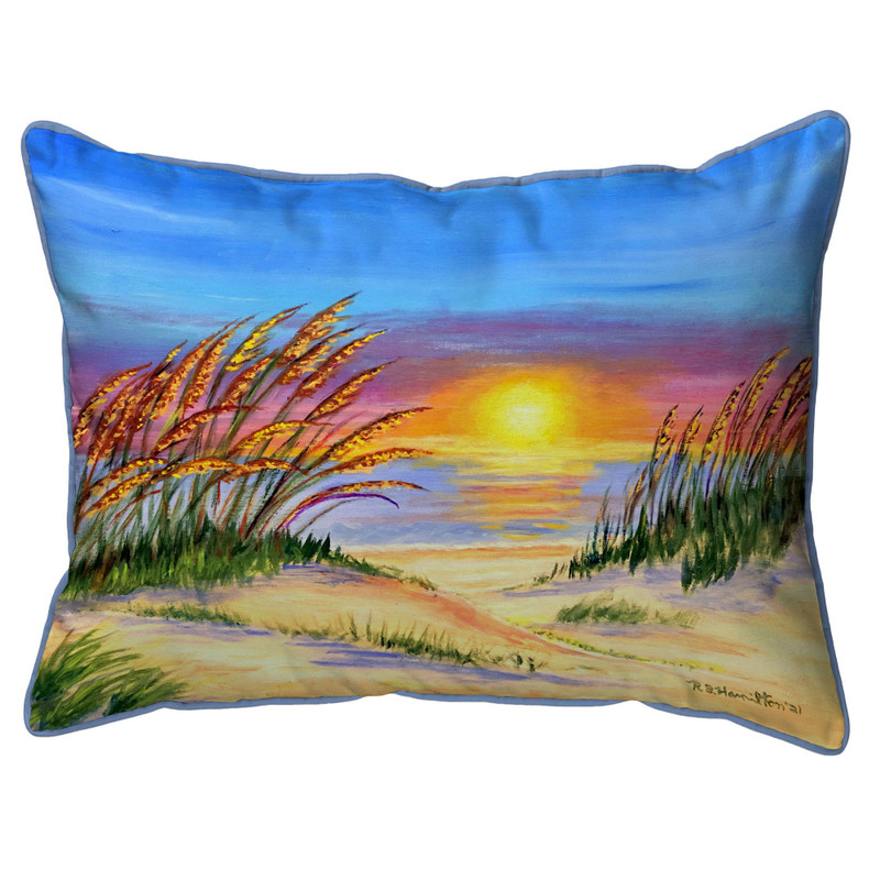 Betsy Drake Sea Oates Sunrise Extra Large Zippered Indoor/Outdoor Pillow 20x24 Main image