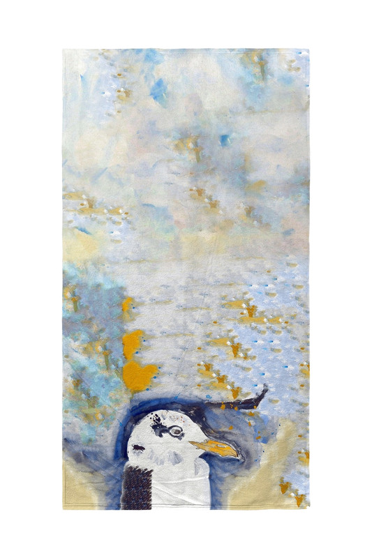 Betsy Drake Gull Portrait Right Beach Towel Main image
