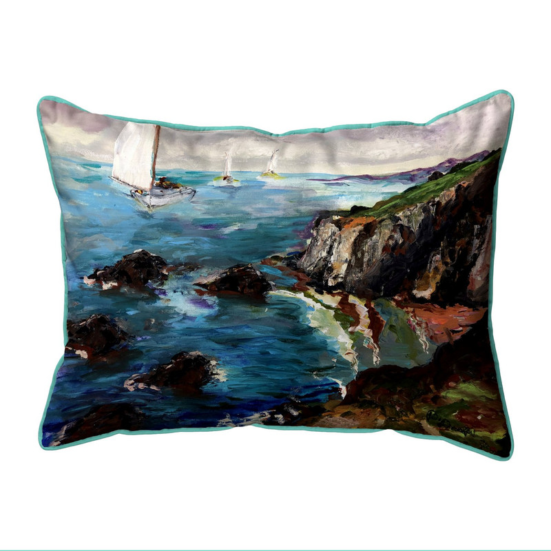 Betsy Drake Sailing the Cliffs 20x24 Extra Large Zippered Indoor/Outdoor Pillow Main image