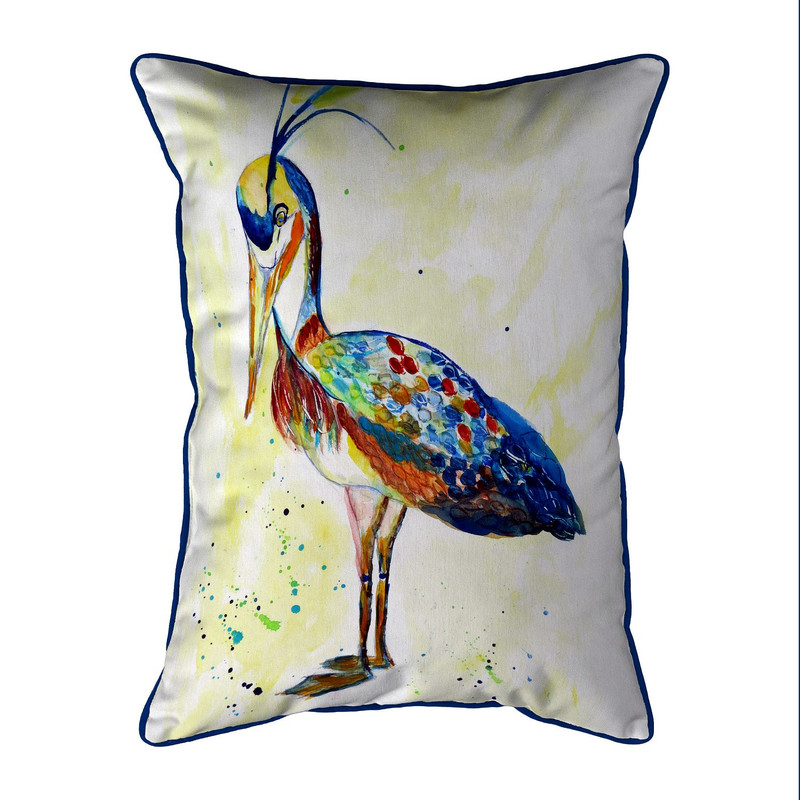 Betsy Drake Fancy Heron Extra Large Zippered Pillow 20x24 Main image