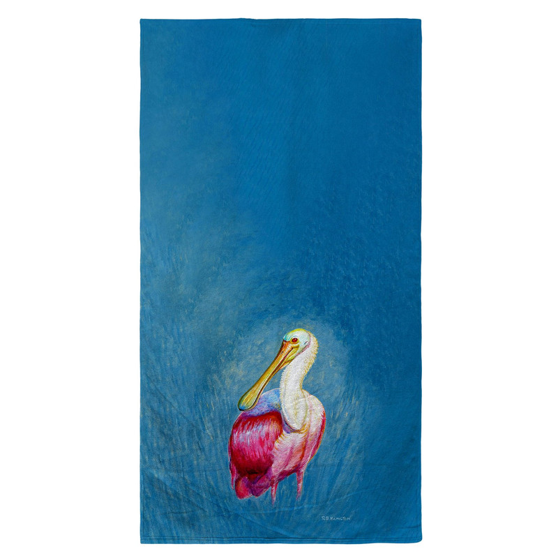 Betsy Drake Spoonbill Portrait Beach Towel Main image