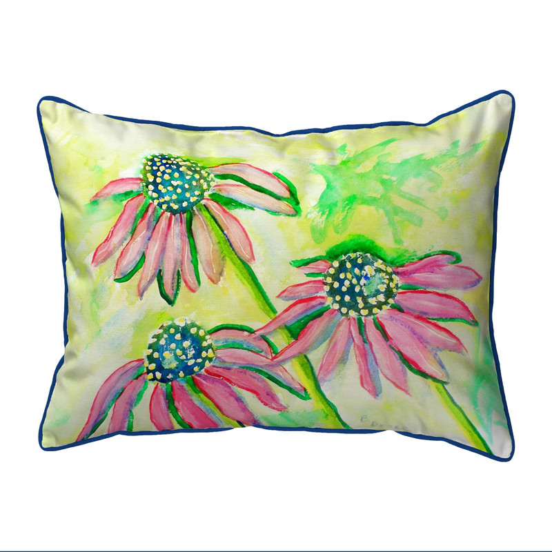 Betsy Drake Cone Flowers Large Indoor/Outdoor Pillow 16x20 Main image