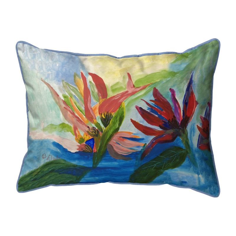 Betsy Drake Flaming Flowers Large Indoor/Outdoor Pillow 16x20 Main image