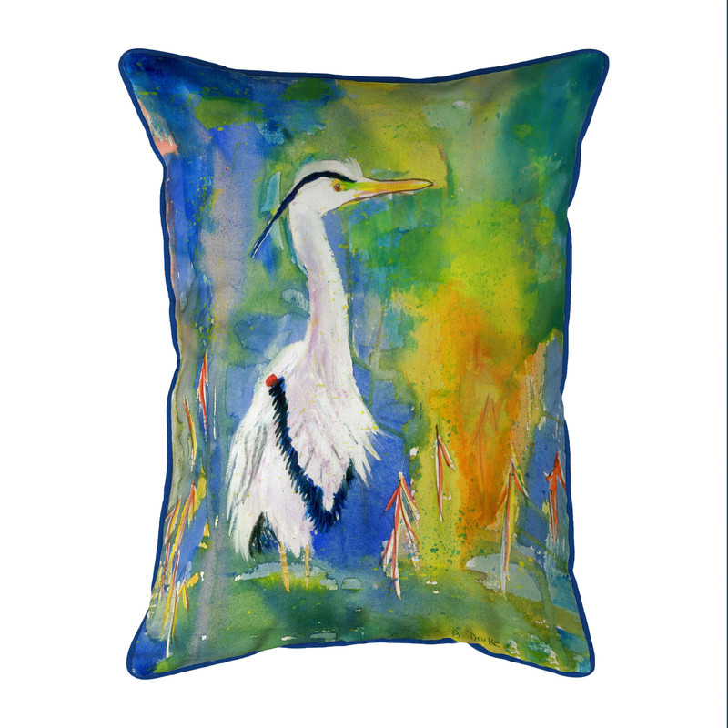 Betsy Drake D&B's Blue Heron Large Indoor/Outdoor Pillow 16x20 Main image