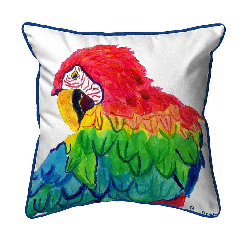 Betsy Drake Parrot Head Large Indoor/Outdoor Pillow  18x18 Main image
