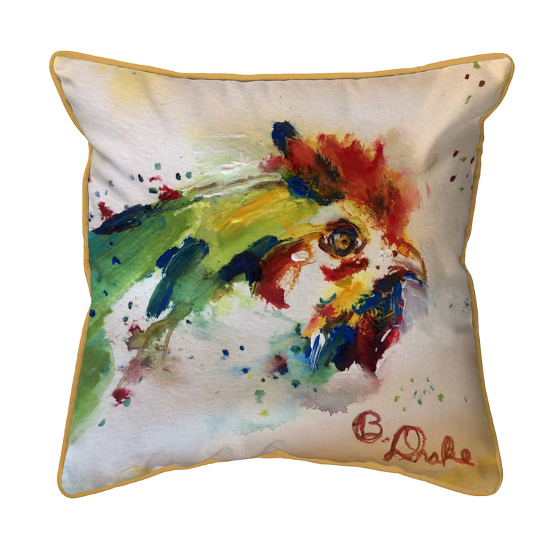 Betsy Drake Chicken Portrait Large Indoor/Outdoor Pillow 18x18 Main image