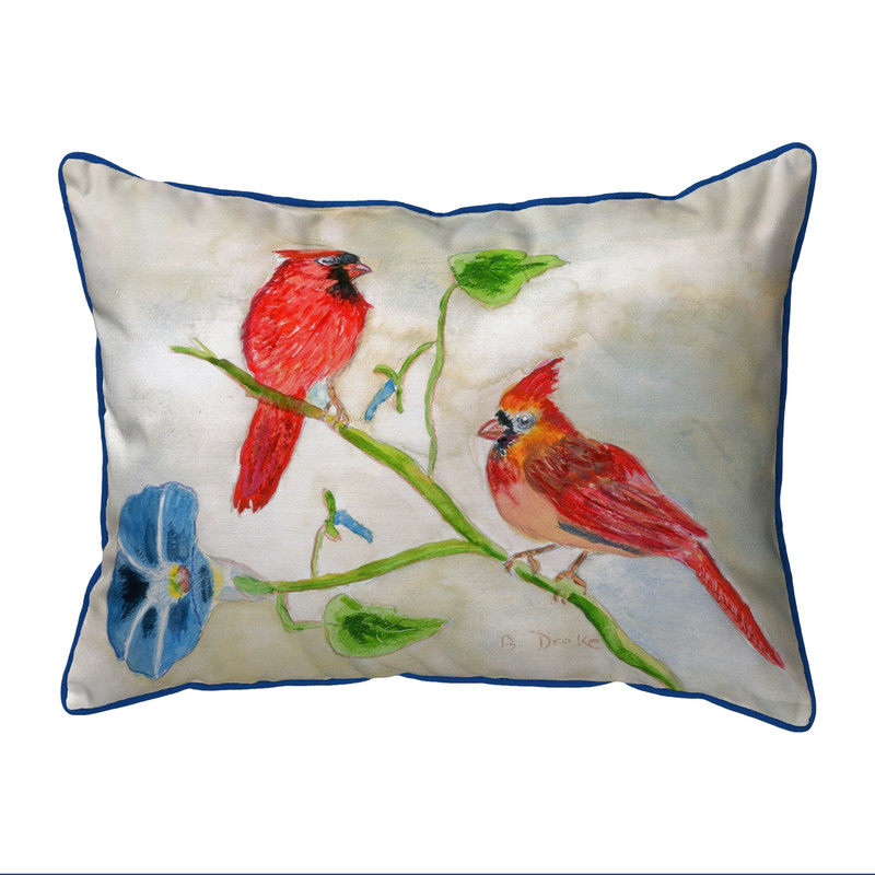 Betsy Drake Betsy's Cardinals Large Indoor/Outdoor Pillow 16x20 Main image