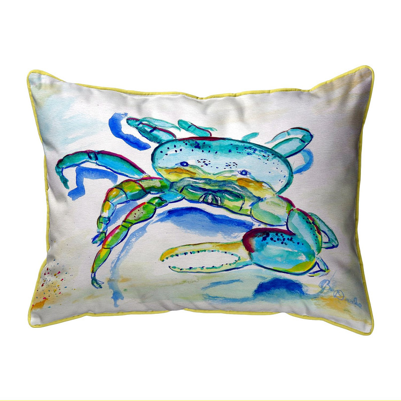 Betsy Drake Blue Fiddler Crab Large Indoor/Outdoor Pillow 16x20 Main image