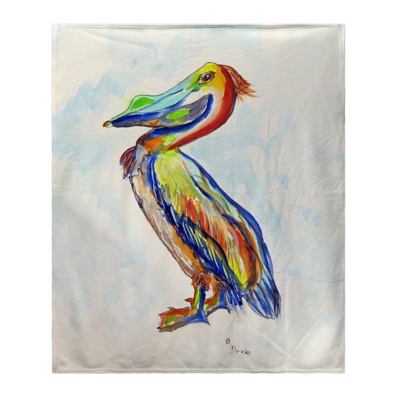 Betsy Drake Sylvester Pelican Fleece Blanket Main image