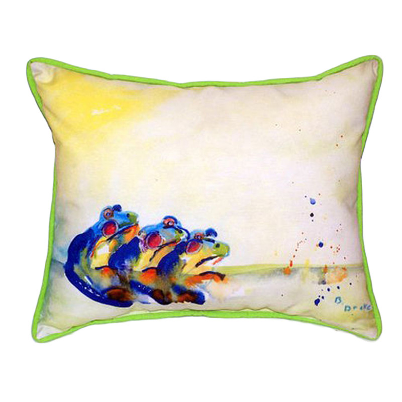 Betsy Drake Three Frogs Extra Large 20 X 24 Indoor / Outdoor Pillow Main image