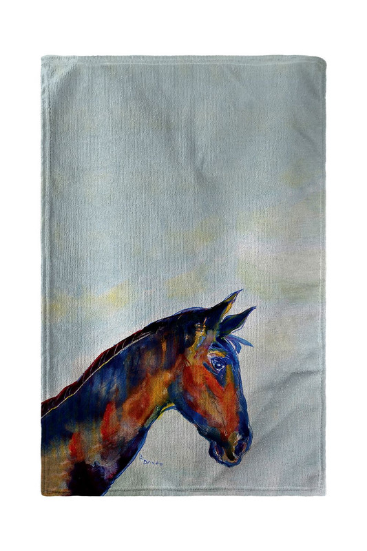 Betsy Drake Blue Horse Kitchen Towel Main image