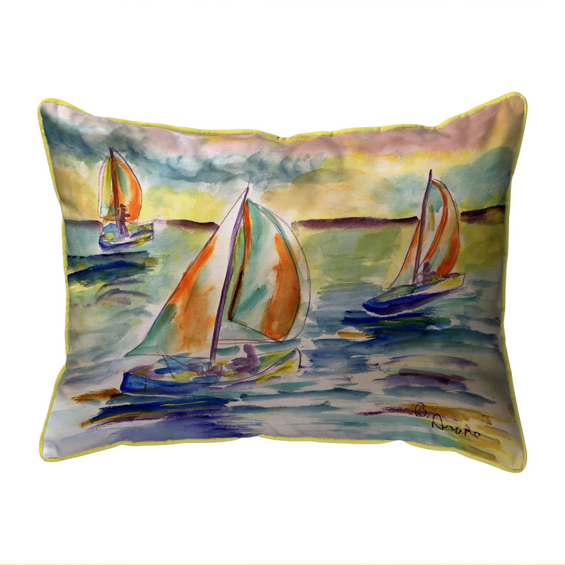 Betsy Drake Sail Race Large Indoor/Outdoor Pillow 16x20 Main image