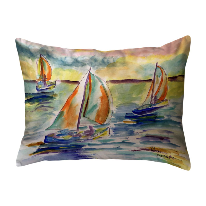 Betsy Drake Sail Race Large Noncorded Pillow 16x20 Main image