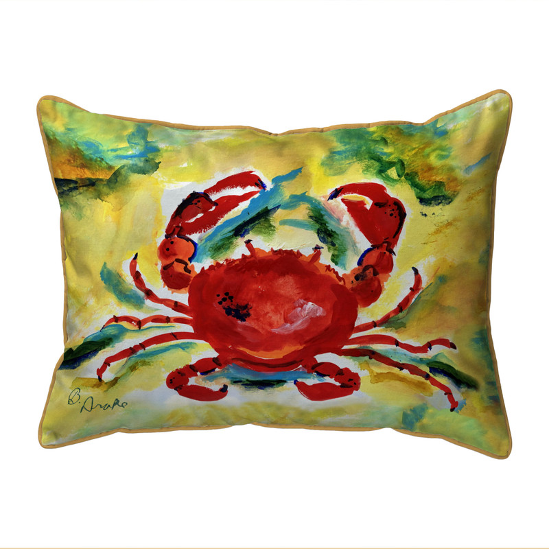 Betsy Drake Rock Crab Large Indoor/Outdoor Pillow 16x20 Main image