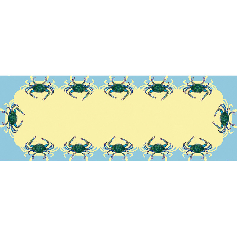 Betsy Drake Blue Crab Table Runner 13x54 Main image