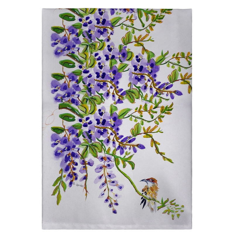 Betsy Drake Wisteria and Bird Guest Towel Main image