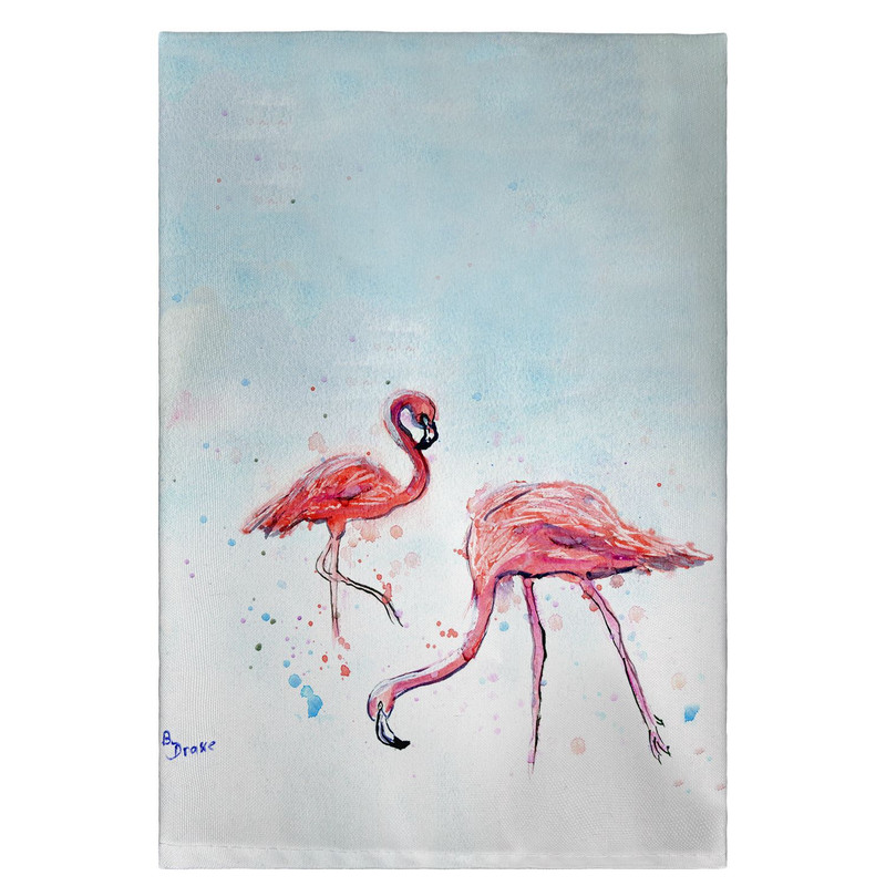 Betsy Drake Funky Flamingos Guest Towel Main image