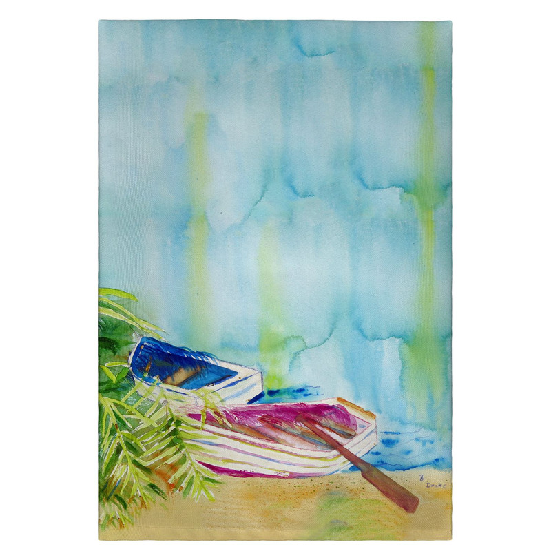Betsy Drake Watercolor Rowboats Guest Towel Main image
