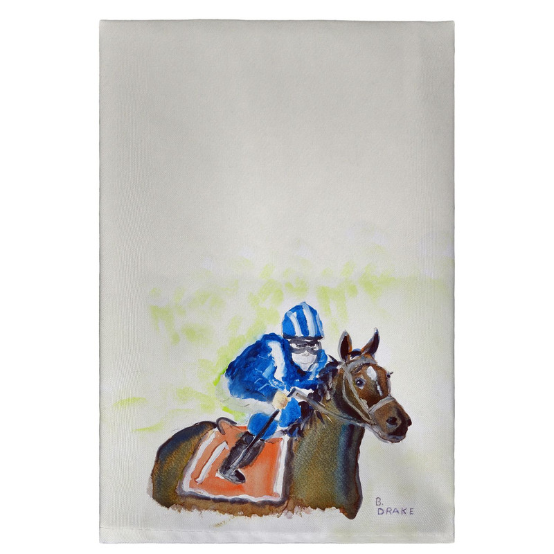 Betsy Drake Horse and Jockey Guest Towel Main image