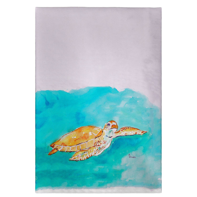 Betsy Drake Brown Sea Turtle Guest Towel Main image
