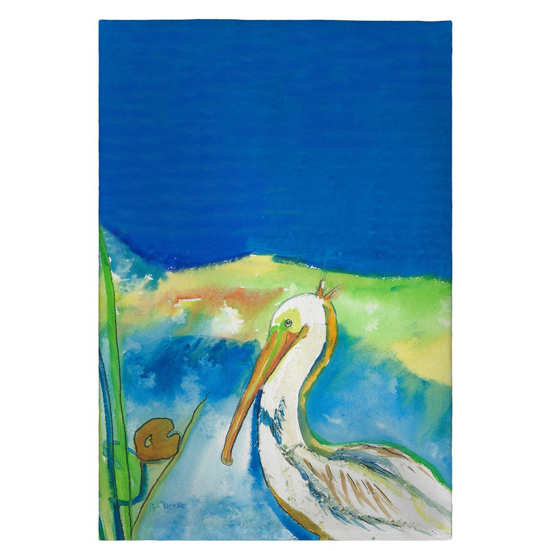 Betsy Drake White Pelican Guest Towel Main image