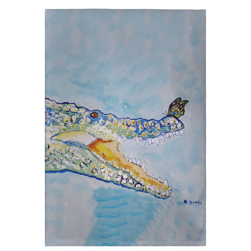 Betsy Drake Croc and Butterfly Guest Towel Main image