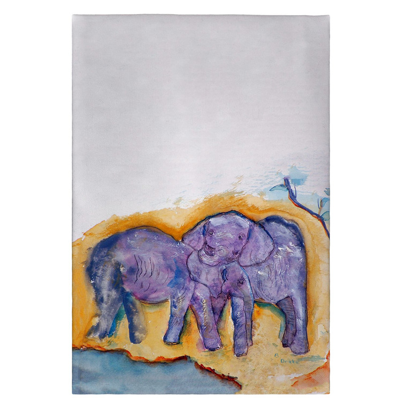 Betsy Drake Elephants Guest Towel Main image