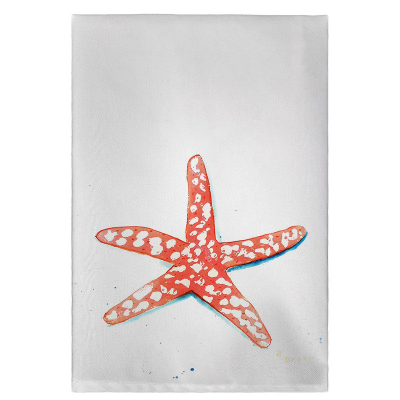 Betsy Drake Coral Starfish Guest Towel Main image