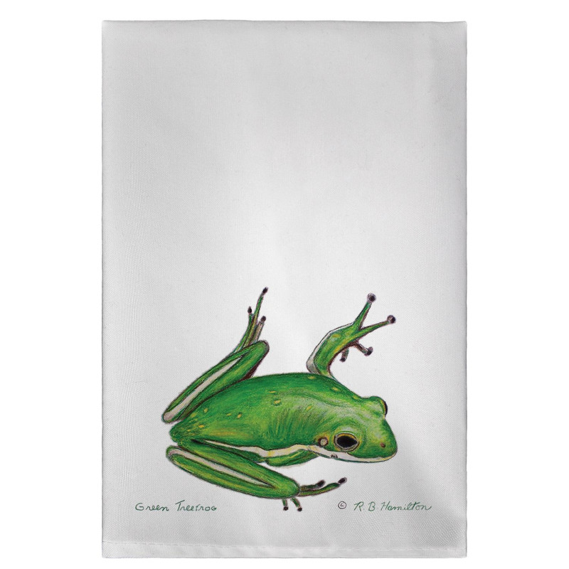 Betsy Drake Green Tree Frog Guest Towel Main image