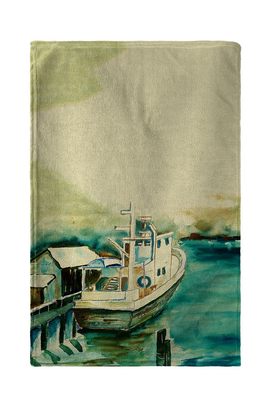 Betsy Drake Oyster Boat Kitchen Towel Main image