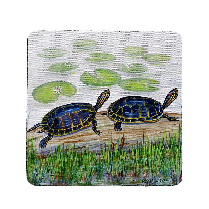 Betsy Drake Two Turtles Coaster Set of 4 Main image
