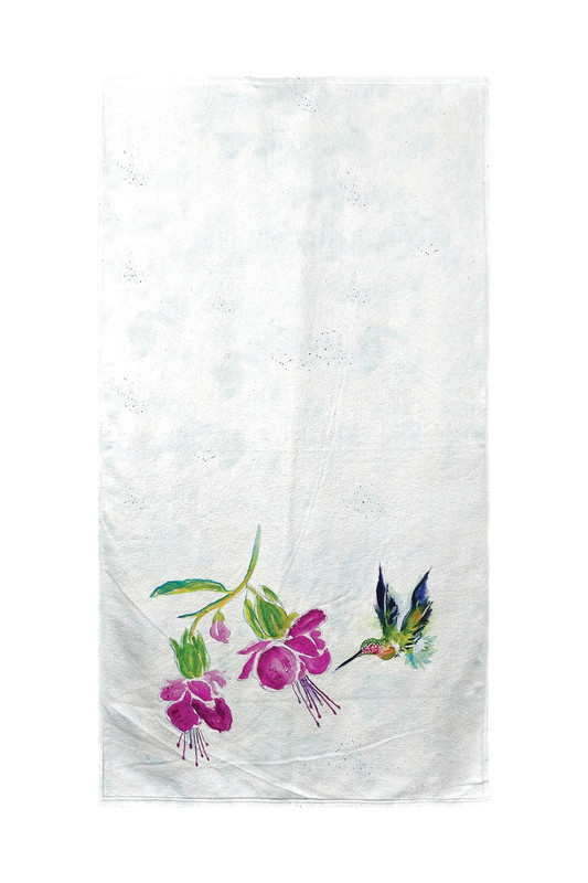 Betsy Drake Purple Hummingbird Beach Towel Main image