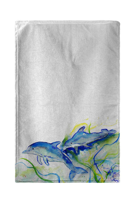 Betsy Drake Betsy's Dolphins Kitchen Towel Main image