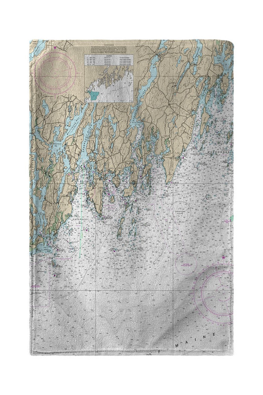 Betsy Drake Southport - Pemaquid, ME Nautical Map Beach Towel Main image
