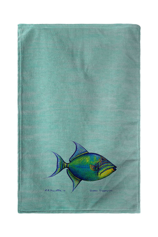 Betsy Drake Trigger Fish - Teal Beach Towel Main image