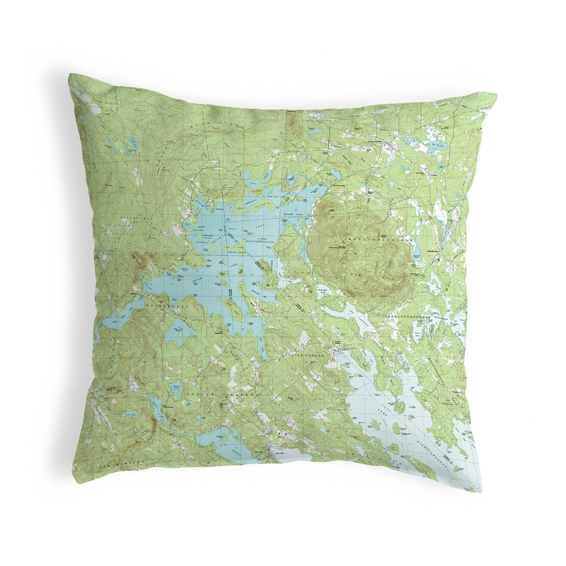 Betsy Drake Squam Lake, NH Nautical Map Noncorded Indoor/Outdoor Pillow 18x18 Main image